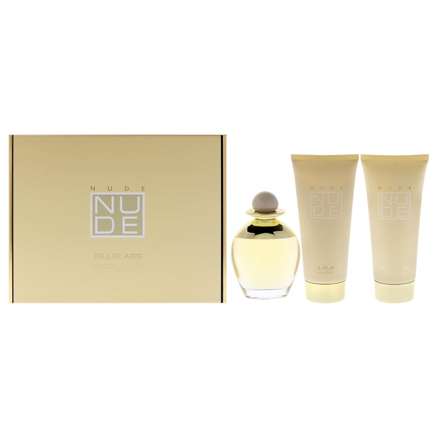 Bill Blass Nude for Women 3 Piece Gift Set (3.4 oz EDP + 6.8 oz Body Lotion + 6.8 oz Hand Cream)