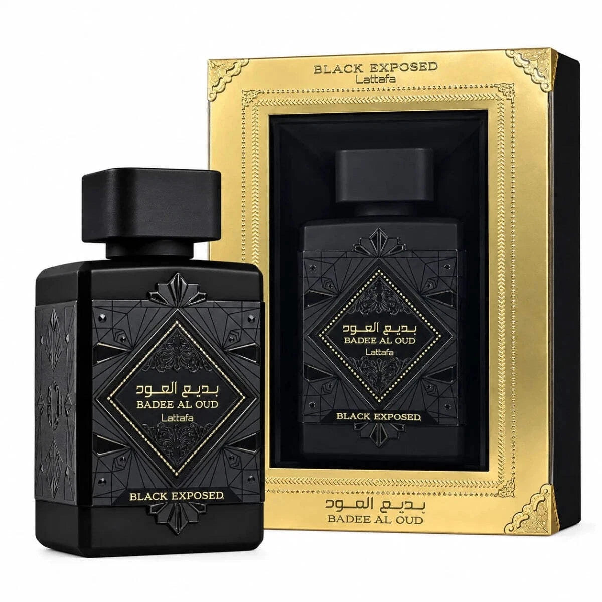 Lattafa Bade'e Al Oud Black Exposed 3.4 oz Eau de Parfum Spray for Unisex