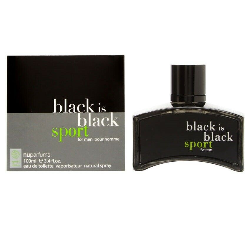 Nu Parfums Black Is Black Sport 3.4 oz Eau de Toilette Spray for Men