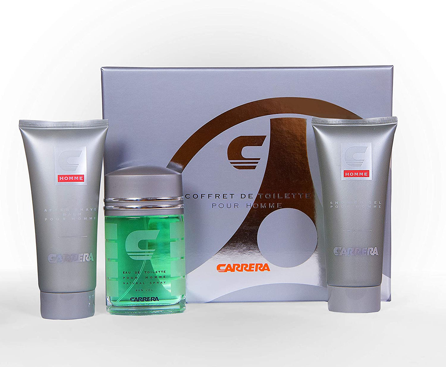 Carrera Pour Homme 3 Pc Gift Set (3.4 oz Eau de Toilette Spray + 6.7 oz After Shave Balm + 6.7 oz Shower Gel) for Men