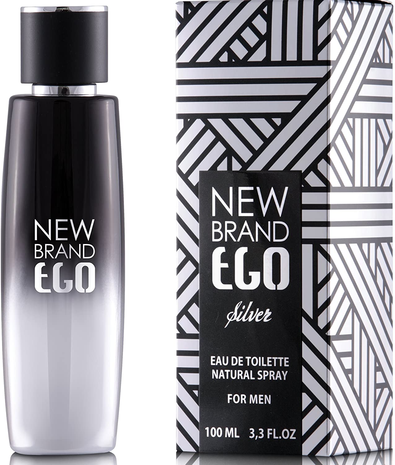 New Brand Ego Silver 3.4 oz Eau de Toilette Spray for Men