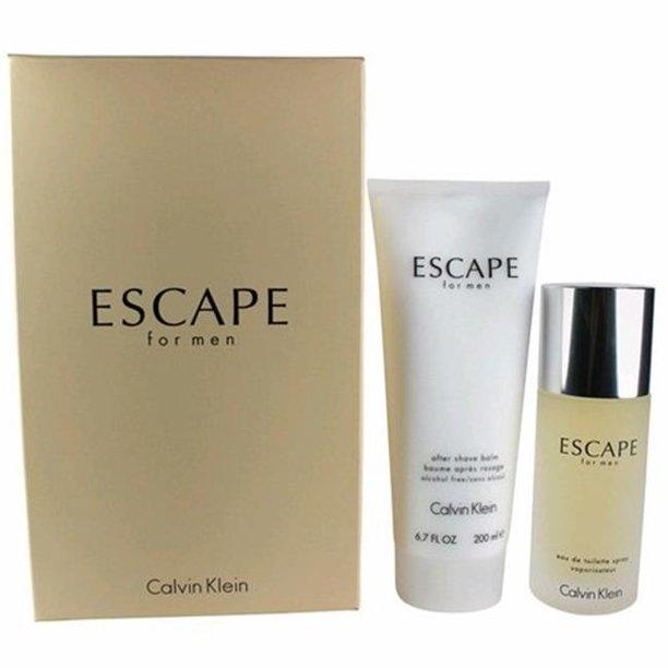 Calvin Klein Escape for Men 2 Pc Gift Set (3.4 oz Eau de Toilette Spray + 6.7 oz Aftershave Balm)