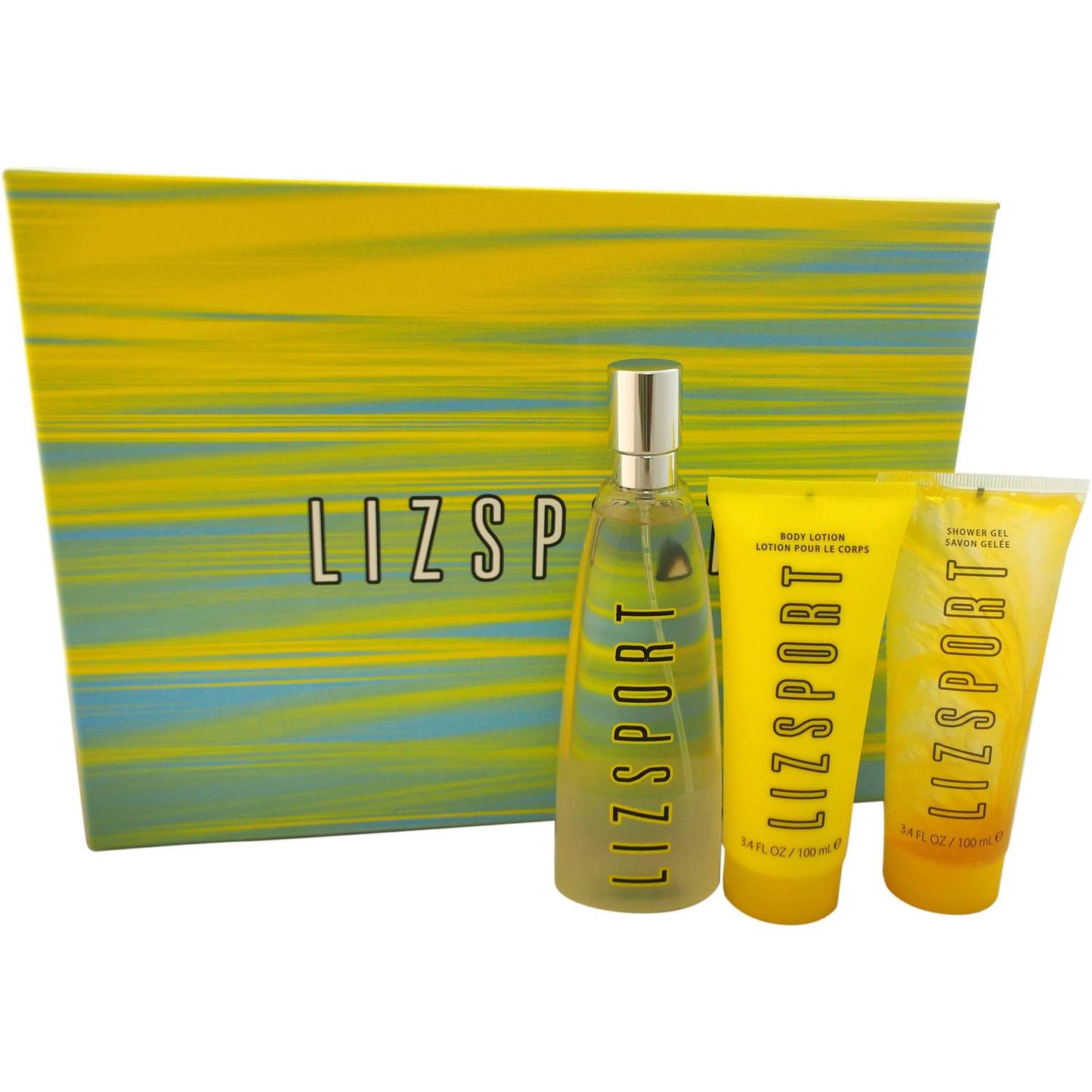 Liz Claiborne Lizsport 3 Pc Gift Set (3.4 oz Eau de Toilette Spray + 3.4 oz Body Lotion + 3.4 oz Shower Gel) for Women