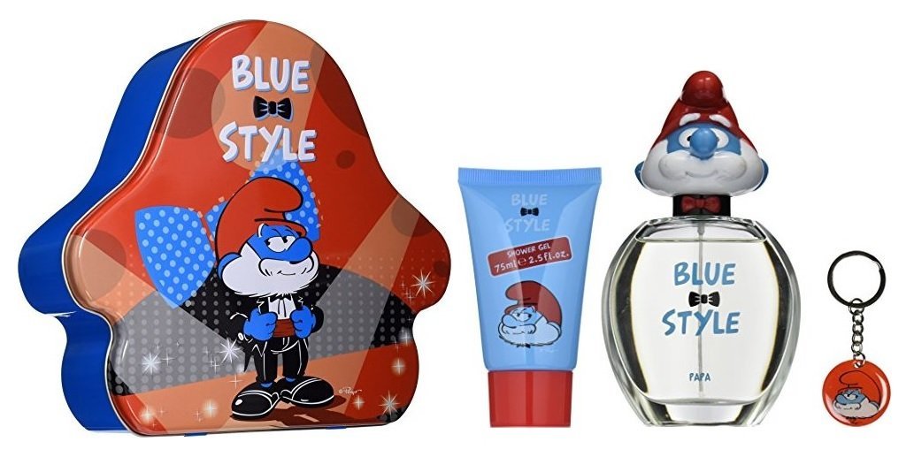 Smurfs Papa for Kids 3 Pc Gift Set (3.4 oz Eau de Toilette Spray + Shower Gel + Keychain)