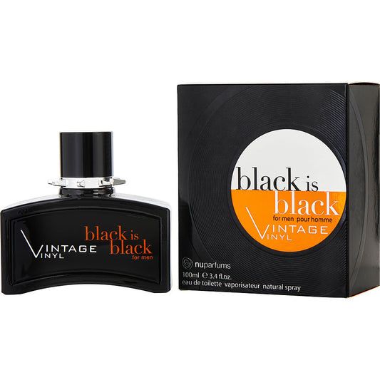 Nu Parfums Black Is Black Vintage Vinyl 3.4 oz Eau de Toilette Spray for Men