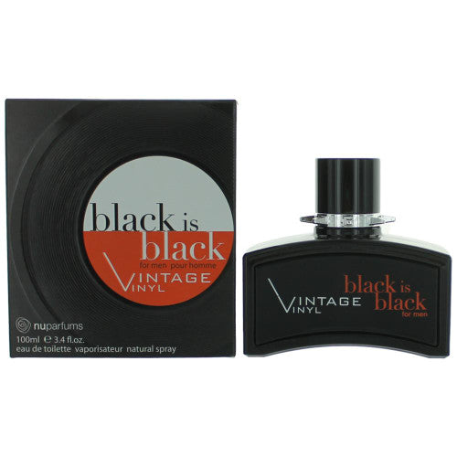 Nu Parfums Black Is Black Vintage Vinyl 3.4 oz Eau de Toilette Spray for Men