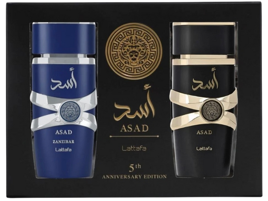 Lattafa Asad + Asad Zanzibar 5th Anniversary 2 Piece Gift Set (2 x 3.4 oz EDP Spray)
