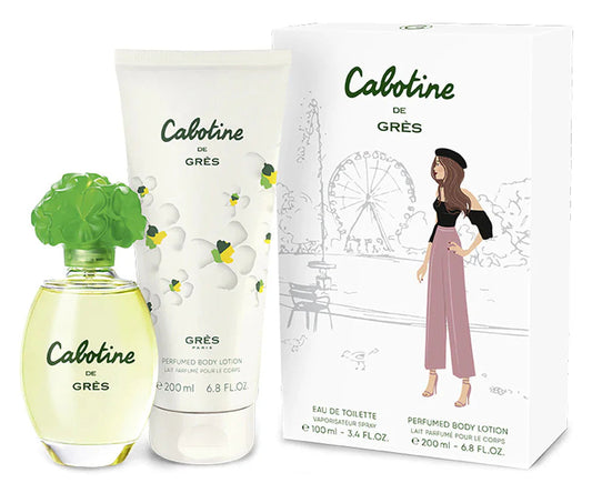Cabotine De Gres 2 Pc Gift Set (3.4 oz Eau de Toilette Spray + 6.8 oz Body Lotion) for Women