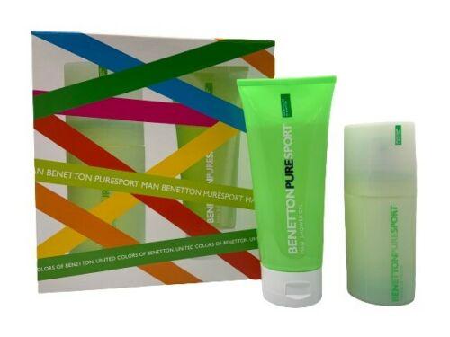 Benetton Pure Sport 2 Pc Gift Set (3.3 oz Eau de Toilette Spray + Shower Gel) for Men