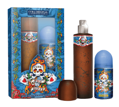 Cuba Wild Heart 2 Pc Gift Set (3.4 oz Eau de Parfum Spray + 1.7 oz Deodorant) for Men