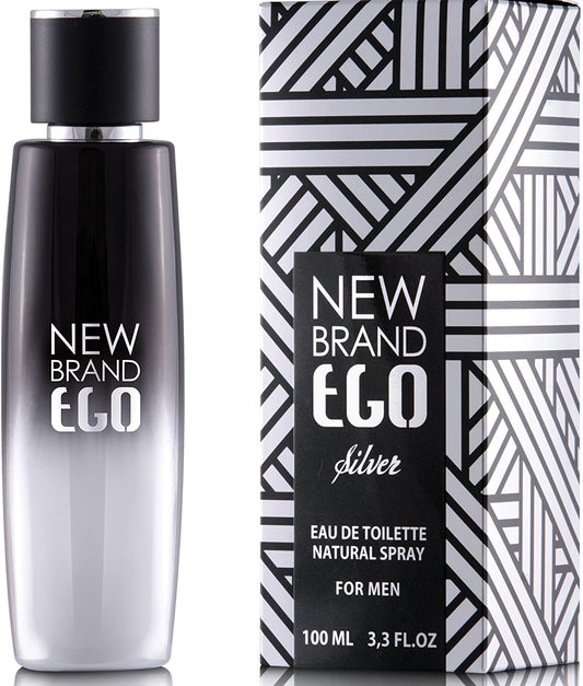 New Brand Ego Silver 3.4 oz Eau de Toilette Spray for Men