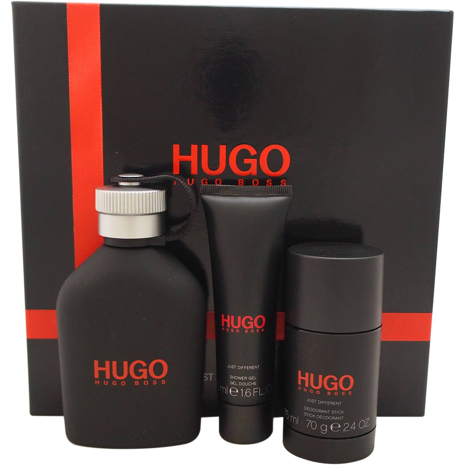 Hugo Boss Just Different by Hugo Boss Men 3 Piece Gift Set (4.2 oz Eau de Toilette + 1.6 oz Shower Gel + 2.4 oz Deo Stick) | FragranceBaba.com