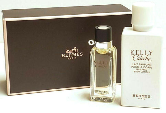 Hermes Kelly Caleche 2 Pc Gift Set (7.5 mL Eau de Toilette Mini + 1.35 oz Perfumed Body Lotion) for Women