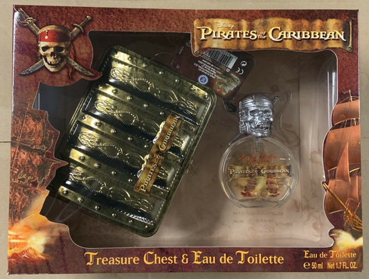 Pirates of the Caribbean 4 Pc Gift Set (1.7 oz Eau de Toilette Spray + Treasure Chest + Padlock + 2 Keys) for Kids