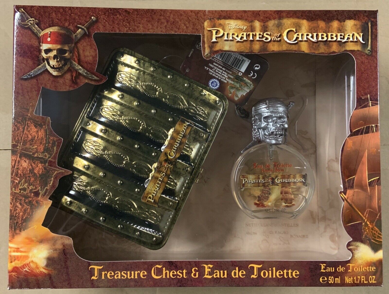 Pirates of the Caribbean by Disney Kids 4 Piece Gift Set (1.7 oz Eau de Toilette Spray + Treasure Chest + Padlock + 2 Keys) | FragranceBaba.com