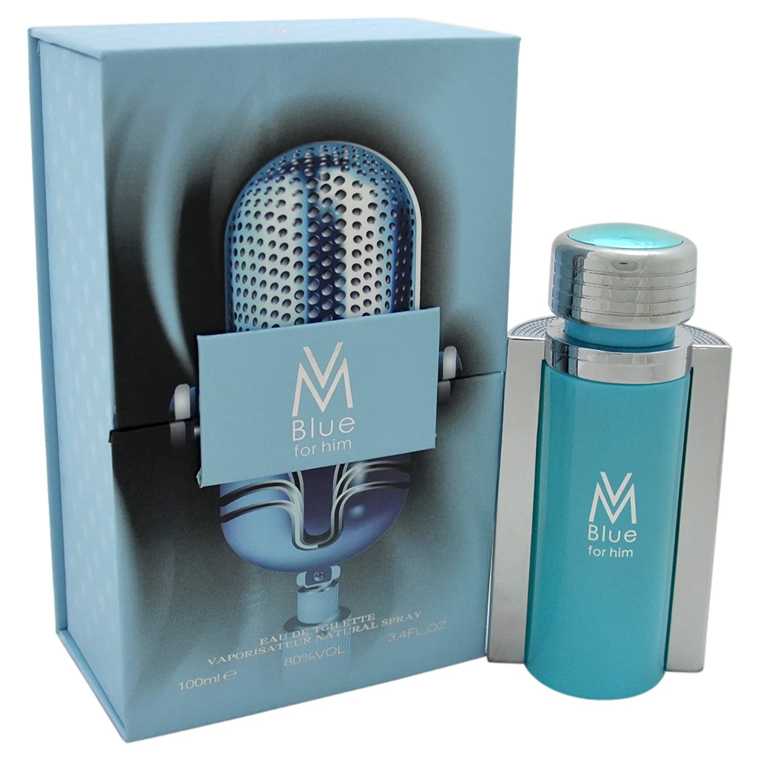 Victor Manuelle VM Blue Cologne for Men 3.4 oz Eau de Toilette Spray